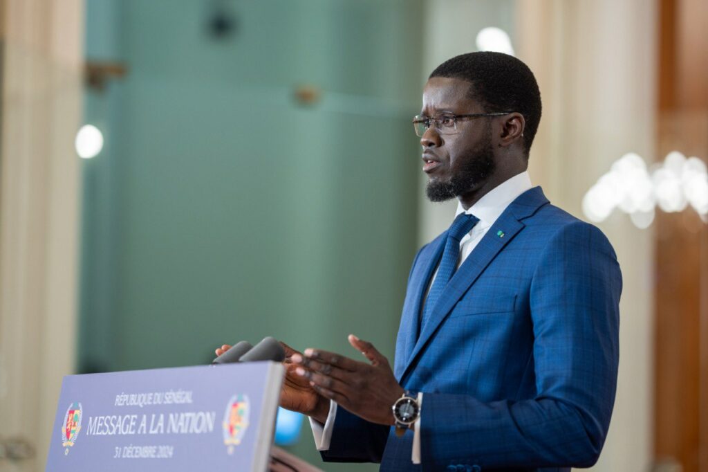 Bassirou Diomaye Faye lors de son adresse à la nation du 31 décembre 2024
